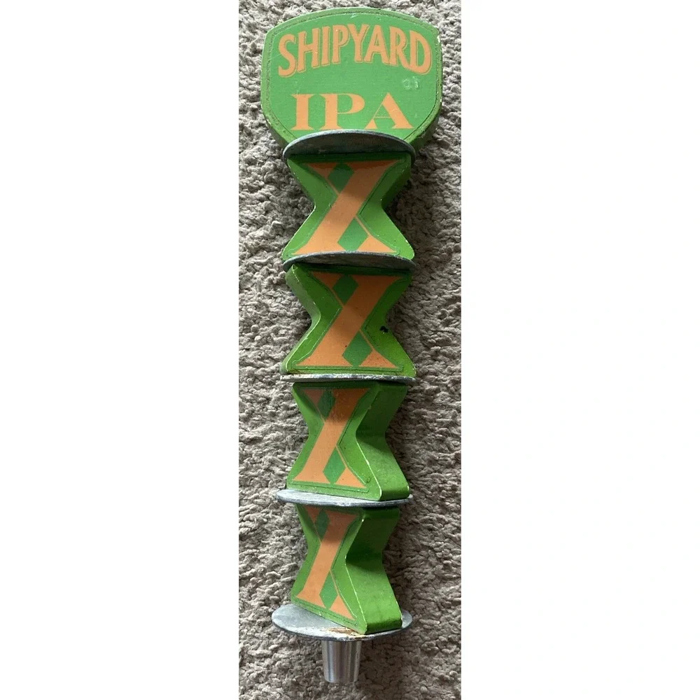 Beer Tap Shipyard IPA XXXX Full Size Handle Preowned Yellow Green Beer Keg Bar